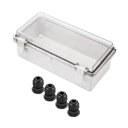 Miniatura 7 de Caja de conexiones ABS de 5.906 x 3.937 x 2.756 in con cierre de plástico transparente con bisagras, carcasa impermeable IP67 con soporte de pared