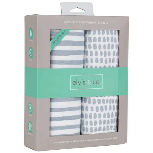Miniatura 9 de Ely's & Co. Funda impermeable para cambiador, juego de 2 sábanas para bebé, 100 % algodón, sábanas de algodón de punto jersey con forro impermeable