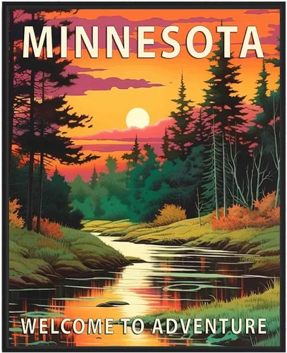 Miniatura 21 de Póster artístico de Alaska, decoración artística de paisaje retro de Estados Unidos, pintura de montaña y paisaje de aventura para dormitorio, sala