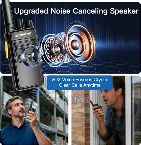 Miniatura 5 de BAOFENG BD-V12B - Paquete de 6 walkie talkies de largo alcance para adultos, radios recargables de dos vías Walkie Talkies con auricular, cargador