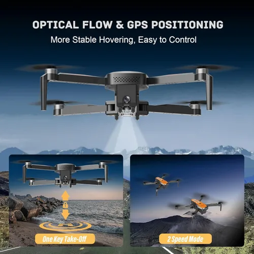 Miniatura 3 de Drones con cámara para adultos 4K - Drone GPS con retorno automático, motor sin escobillas, mini cuadricóptero RC plegable para niños principiantes