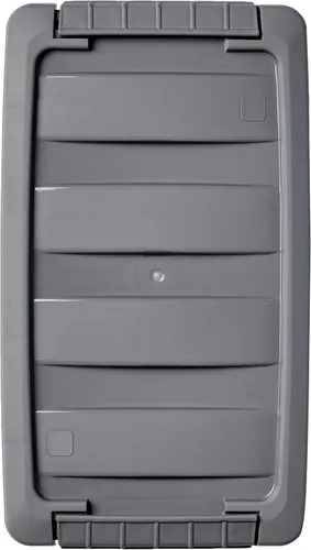 Miniatura 3 de Amazon Basics Contenedores de almacenamiento de plástico con tapas de cierre seguro, cubos organizadores apilables, transparente/gris, 5 cuartos