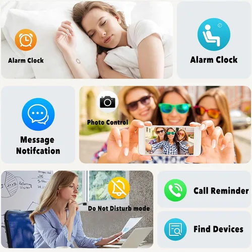 Miniatura 6 de Pulsera de salud, seguimiento inteligente de fitness para hombres y mujeres, monitor de sueño 24 horas, monitor de estrés y presión arterial