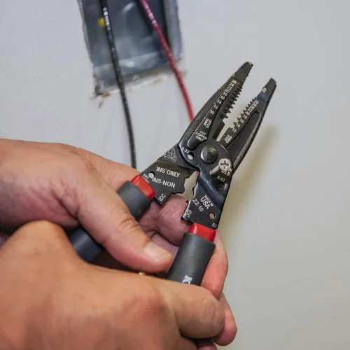 Miniatura 8 de Klein Tools 1019 Klein Kurve - Pelacables, crimpador/cortador, fabricado en Estados Unidos, herramienta de corte/crimpado/pelado para conectores B e