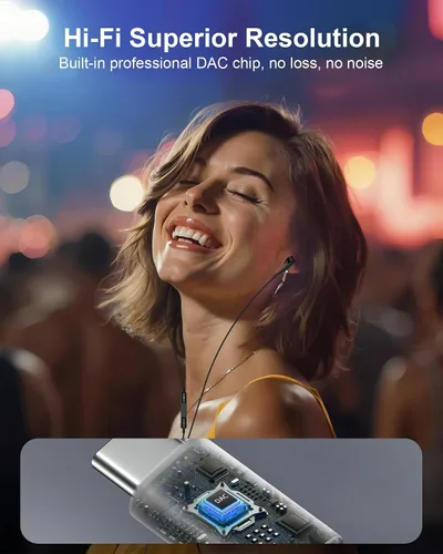 Miniatura 5 de Samsung - Auriculares con cable USB C, auriculares USB C con cable para Apple iPhone 17e 17 Pro Max 17pro Air 16e 16 15 Plus, auriculares