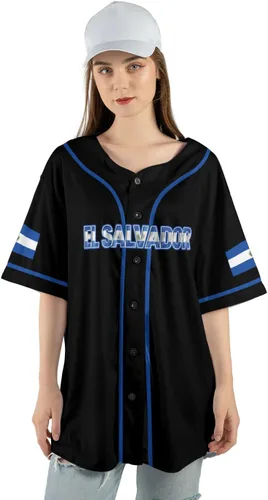 Miniatura 6 de Camiseta personalizada de béisbol de El Salvador, camiseta de orgullo de la bandera de El Salvador, camiseta salvadoreña, camiseta de El Salvadoreña