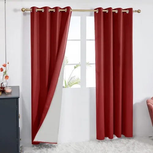 Miniatura 17 de Deconovo - Cortinas opacas para dormitorio con ojales, cortinas sólidas con aislamiento térmico, bloquean el calor, oscurecen la habitación, ahorran