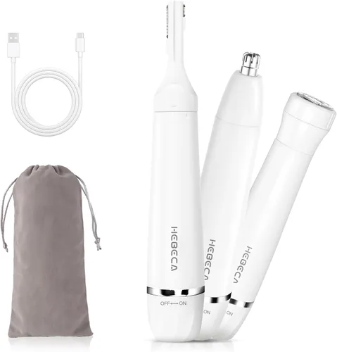 Miniatura 11 de HEBECA Recortadora de bikini para mujer, maquinilla de afeitar eléctrica 3 en 1 para mujeres con recortadores faciales y afeitadora íntima