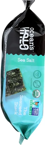 Miniatura 2 de Oceans Halo - Bocadillo de algas marinas con sabor a sal marina, USDA orgánico, 0.14 onzas (paquete de 12)