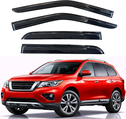 Miniatura 304 de KPY Visor de ventana compatible con Hyundai Tucson 2021-2025, 4 piezas de deflector de ventilación para ventana lateral, estilo Mugen, protector