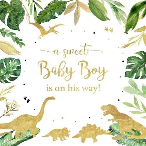 Miniatura 7 de Avezano Telón de fondo de dinosaurio para baby shower para niño, tema de dinosaurio, rugido, es un niño, fondo de fiesta de bienvenida para bebé