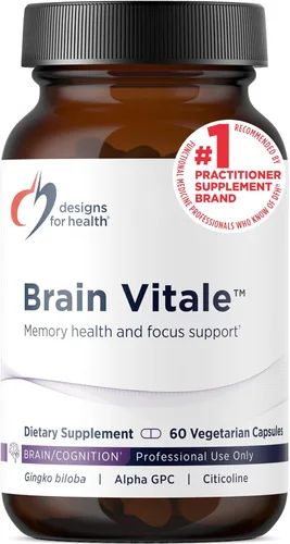 Miniatura 11 de Designs for Health Brain Vitale - Apoya la concentración, la memoria y el estrés con una mezcla nootrópica de colina, citicolina, fosfatidilserina