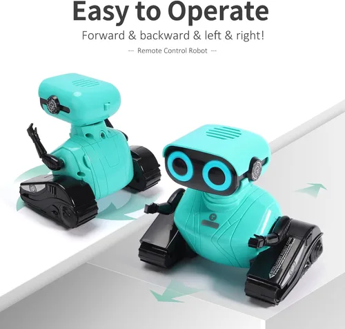 Miniatura 4 de GILOBABY - Juguetes de robots, juguete de robot con control remoto, robots RC para niños con ojos LED, cabeza y brazos flexibles, movimientos