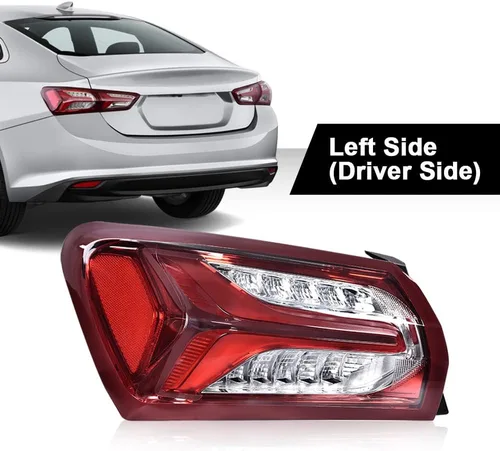 Miniatura 9 de G-PLUS Lámpara de luz trasera LED compatible con Chevy Malibu 2019 2020 2021 2022 Lámparas traseras para conductor, lente roja transparente