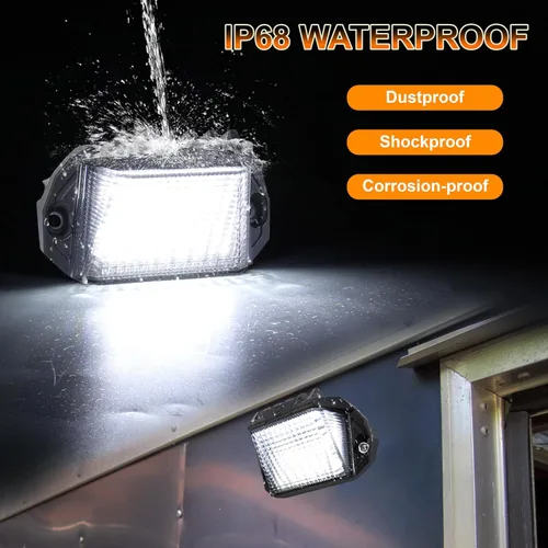 Miniatura 6 de Luz exterior para caravana, luz LED de aluminio de 1300 lm con doble color blanco/ámbar para caravana, remolques, camiones, porches, remolque, 5ª