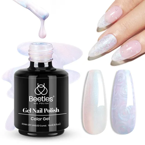 Miniatura 84 de Beetles - Esmalte de uñas de gel verde luminoso que brilla en la oscuridad, esmalte de uñas de gel que se absorbe con lámpara LED UV, arte de uñas