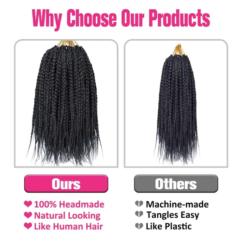 Miniatura 4 de Unionbeauty - Trenzas de ganchillo de 10 pulgadas, trenzas de ganchillo medianas sin nudos, 6 paquetes, trenzas de caja Goddess para mujeres negras