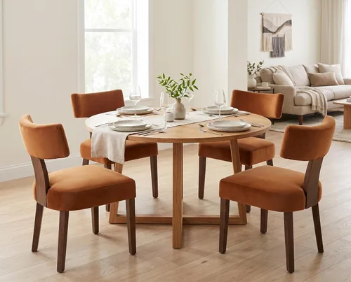 Miniatura 37 de RIVOVA Juego de 4 sillas de comedor modernas de mediados de siglo, tapizadas de piel sintética, sillas Parson modernas sin brazos de cocina, sillas