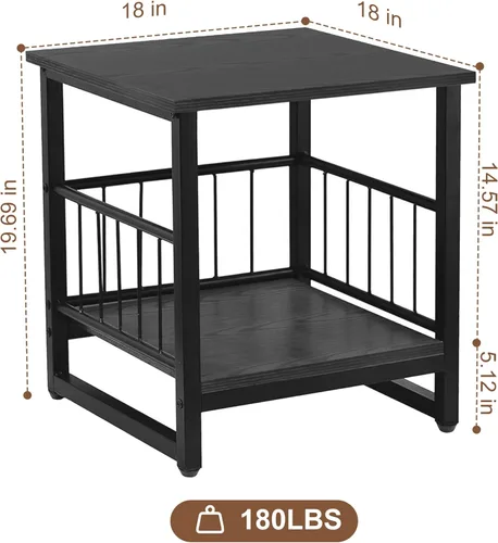 Miniatura 3 de Mesa auxiliar, mesa auxiliar industrial con estante de almacenamiento de 2 neumáticos, mini soporte para refrigerador de 180 libras con patas