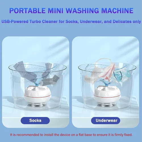 Miniatura 2 de Mini Lavadora USB Portátil Lavadora de Lavabo Ultrasónica Turbo para Ropa y Vajilla. Perfecta para Viajes, Negocios, Camping, Hogar, Universidad