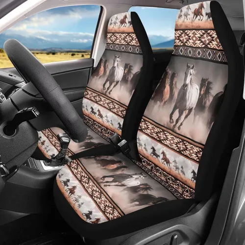Miniatura 42 de Bulopur Art Horse - Juego de 2 fundas universales para asientos delanteros de automóvil, protectores enteros adecuados para la mayoría