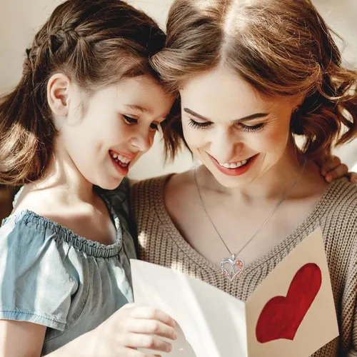 Miniatura 4 de Iefil Regalos para el día de la madre, collar de plata de ley 925 con inicial de corazón rosa para mujer, collar con dije de letra de corazón