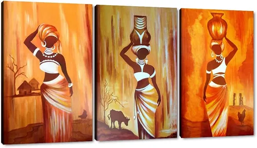 Miniatura 101 de MAMAGO Lienzo decorativo para pared, pintura de belleza dorada y negra, fotos de mujeres africanas, hermosos pósteres de mujer negra, impresiones