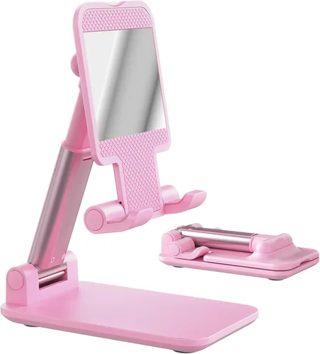 Miniatura 6 de Soporte para teléfono celular, soporte de teléfono celular ajustable en ángulo con almohadilla de silicona para escritorio, soporte de teléfono