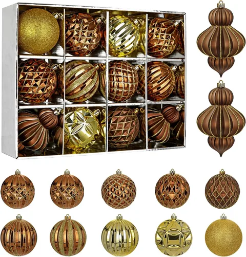 Juego de adornos de bola de Navidad de 4 pulgadas, 12 piezas grandes de plástico inastillables, adornos colgantes para árbol de Navidad, boda,