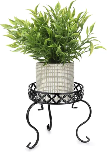 Miniatura 9 de OwnMy Soporte de Metal Redondo para Plantas Resistente al Óxido, Soporte de Hierro para Macetas, Soporte para Plantas de Interior y Exterior de Alta