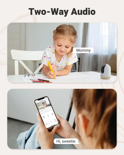 Miniatura 7 de MUBVIEW Cámara de seguridad para interiores enchufable de 5 MP sin suscripción, cámara WiFi para mascotas de 5/2.4G para interiores con aplicación