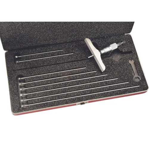 Miniatura 8 de Starrett 440, 445 Vernier. Calibradores de profundidad, tope trinquete, tuerca de bloqueo, tipo micrómetro, medición en pulgadas, 1