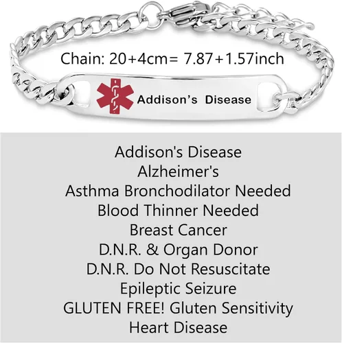 Miniatura 2 de Pulsera de identificación médica para diabetes DNR donante de órganos de emergencia, regalo de identificación para mamá, familia, hija, hijo