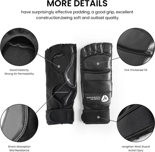 Miniatura 3 de Taekwondo Sparring Gear - Guantes protectores de manos y pies, color blanco, para boxeo, kickboxing, ajuste para adultos, hombres, mujeres y niños