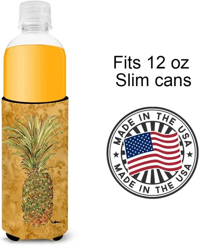 Miniatura 4 de Caroline's Treasures 8654MUK Pineapple Ultra Hugger para latas delgadas para latas delgadas, funda para enfriar, lavable a máquina, funda para Piña