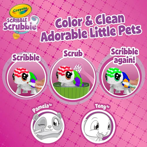 Miniatura 10 de Crayola Scribble Scrubbie Pets Spa perfumado, juego de juguetes de animales, incluye marcadores lavables y perfumados, regalos para niñas y niños, a