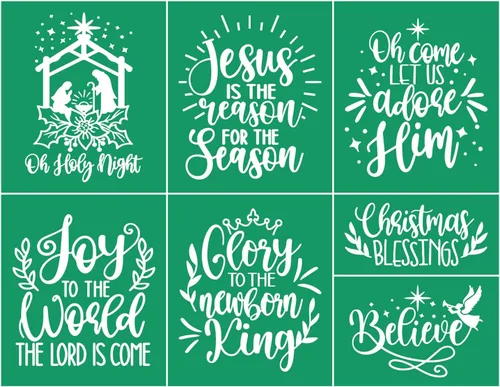 Miniatura 21 de JAJADO JAAJDO - Plantillas de pantalla de seda para árbol de Navidad, adornos de campanas de Navidad, plantillas de serigrafía para decoraciones
