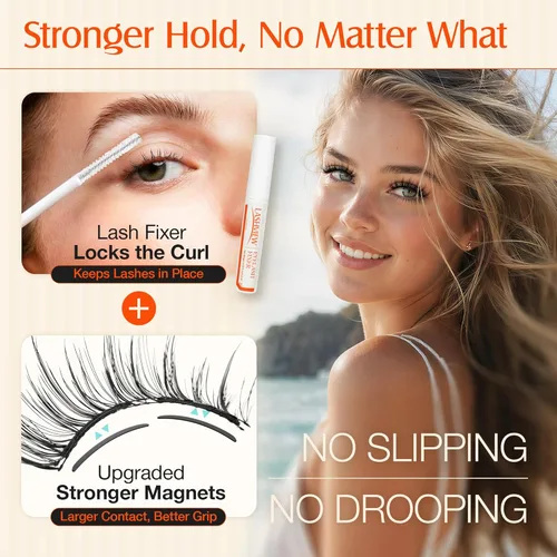 Miniatura 7 de LASHVIEW Pestañas magnéticas mejoradas con aplicador, pestañas magnéticas suaves, aspecto natural, reutilizables, no necesita pegamento, fáciles