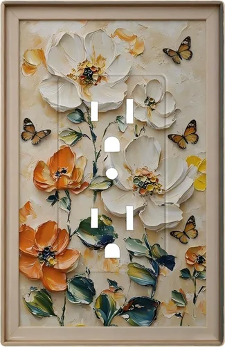 Miniatura 68 de Cubiertas Decorativas de Arte para Interruptores de Luz, Hojas de Otoño, Placa de Pared de Palanca Individual, Cubierta Decorativa de Interruptor