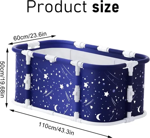 Miniatura 6 de Bañera Portátil Bañera Portátil Tina Portátil para Adultos Tina Plegable para Adultos, 43.3 Pulgadas Bañeras Independientes Grandes para Baño, Baño