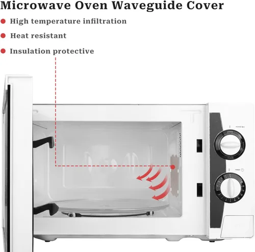 Miniatura 3 de 5 piezas de cubierta de guía de ondas de microondas, rebanada de mica, aislamiento térmico universal para microondas, cubierta de guía de ondas