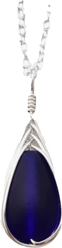 Miniatura 22 de Yinahawaii Collar de cristal de mar hecho a mano, joyería hawaiana para mujer, collar de lágrima trenzada, joyería única de cristal de mar