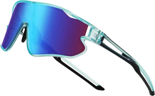 DUCO Gafas de sol para niños y jóvenes, ligeras, con montura TR90, UV400, para béisbol, ciclismo, para niños y niñas, DK268 Marco Azul Claro Negro