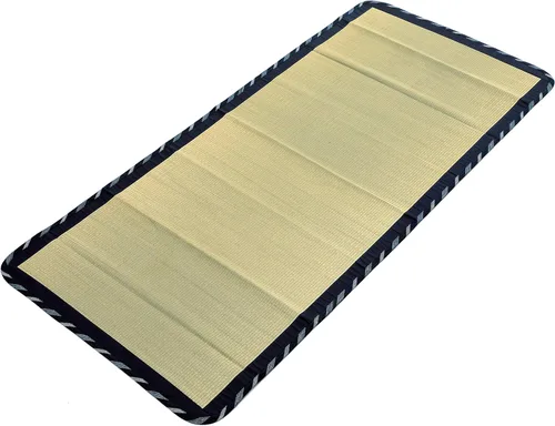 MIINA Colchón de tatami tradicional japonés Igusa (Rush Grass), tapete para dormir, colchón de futón japonés, tapete Goza (individual, natural) 35 x