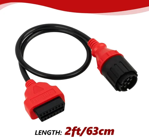 Miniatura 6 de JUTA Adaptador OBD2 de 10 pines a 16 pines para BMW Motorcycles Año 1996 a 2016 OBD-II Cable de diagnóstico - 2 pies/24.8 in