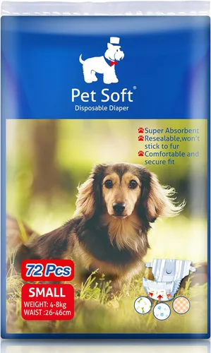 Miniatura 9 de Pet Soft, pañales desechables para mascotas, perros, cachorros, 12 unidades, 72 pañales, XXS- XL