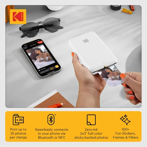 Miniatura 2 de KODAK Step - Impresora fotográfica inalámbrica de 5 x 8 cm con tecnología de papel Zink y aplicación KODAK para iOS y Android (color negro), paquete