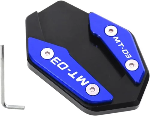 Soporte de extensión lateral de pie para motocicleta para Yamaha YZF R3 R25 MT03 MT25 2019 2022 MT 03 25 R 3 25 (color: MT03 azul)