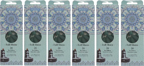 Hosley Full Moon - Conos de incienso verde de reflujo de luna, aroma de larga duración para positividad y aire puro, polvo de madera, aromaterapia