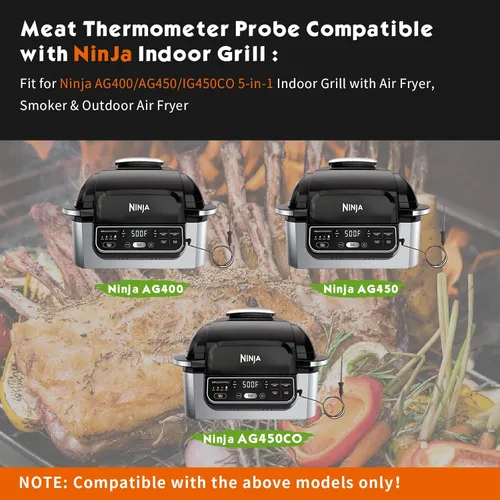 Miniatura 3 de Sonda de temperatura para carne para parrillas para interior 5 en 1 Ninja AG400/AG450/IG450CO Foodi Pro Air Fryer, reemplazo para sonda de parrilla
